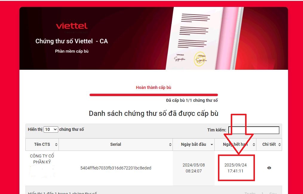 Cấp bù CKS Viettel 2024 cấp bù cks viettel