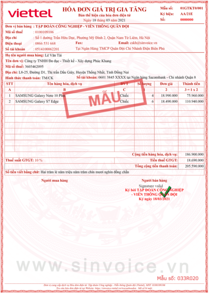 Hóa đơn điện tử cho cửa hàng Vàng