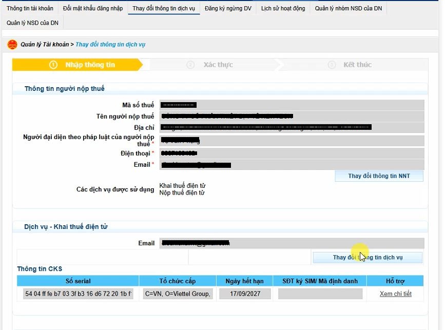 cập nhật chữ ký số lên thuế 3