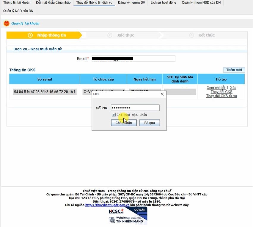 cập nhật chữ ký số lên thuế 4